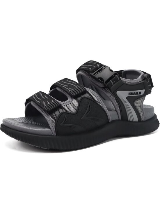 Men\'s Grey And Black Orthopedic Recovery Plantar Fasciitis Open Toe Sandal Shoes main image 4